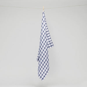 Pure Linen Grid Tea Towel