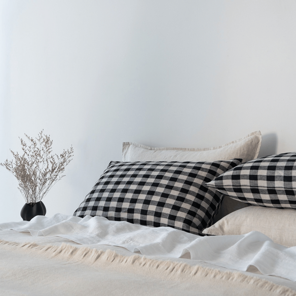 Pure Linen Check Pillowcases