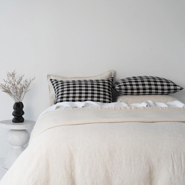 Pure Linen Check Pillowcases