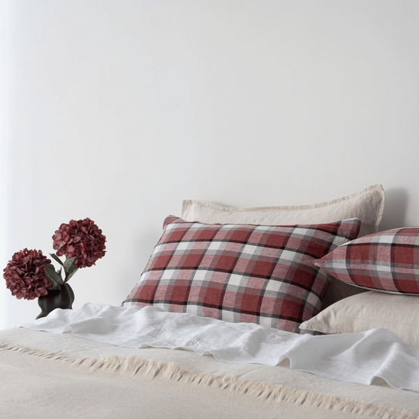 Pure Linen Check Pillowcases