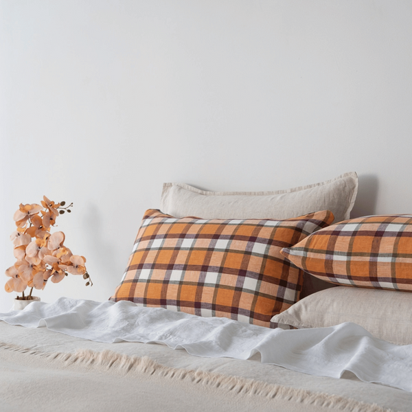 Pure Linen Check Pillowcases