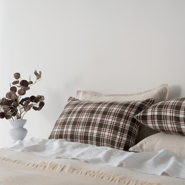 Pure Linen Check Pillowcases