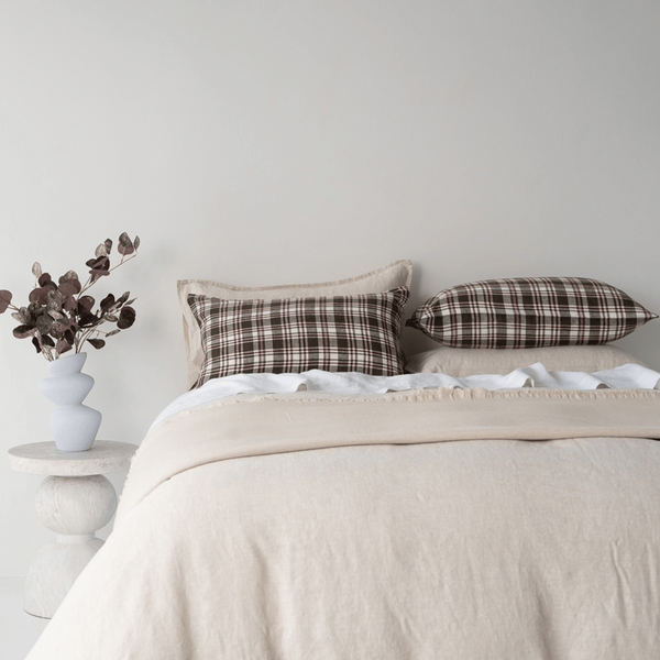 Pure Linen Check Pillowcases