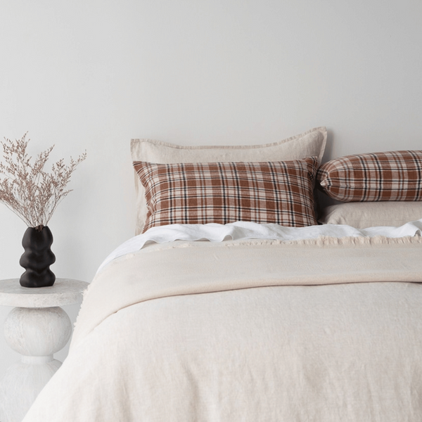 Pure Linen Check Pillowcases