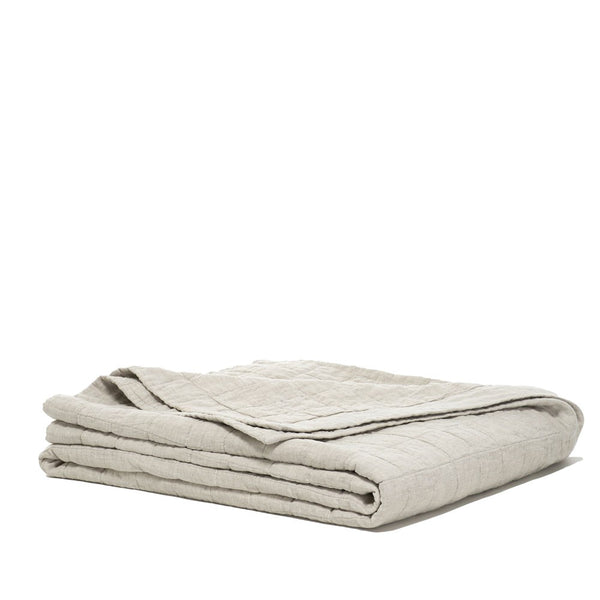 Pure Linen Quilted Coverlet