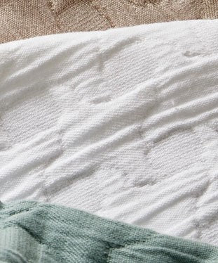 Portuguese DOTTI Cotton Jacquard Blanket set